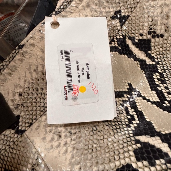 NWT $4400 KHAITE Isla leather skirt in natural snake - Size 10 - Picture 11 of 16